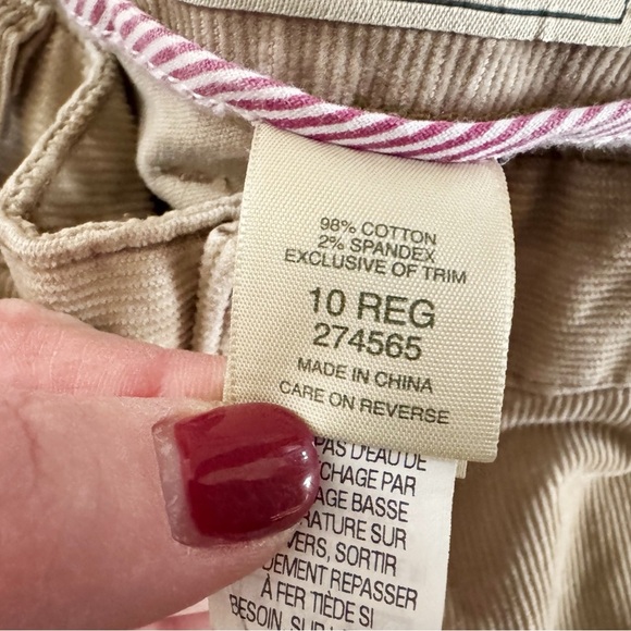 L.L. Bean Corduroy Pants women’s 10R tan favorite fit straight preppy cabincore - Picture 10 of 12